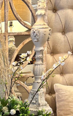 Load image into Gallery viewer, White French Country Tall Cream Linen Shade Lamp 40”h

