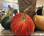 Load image into Gallery viewer, Warm Orange Velvet 6.5” Plush Fabric Pumpkin
