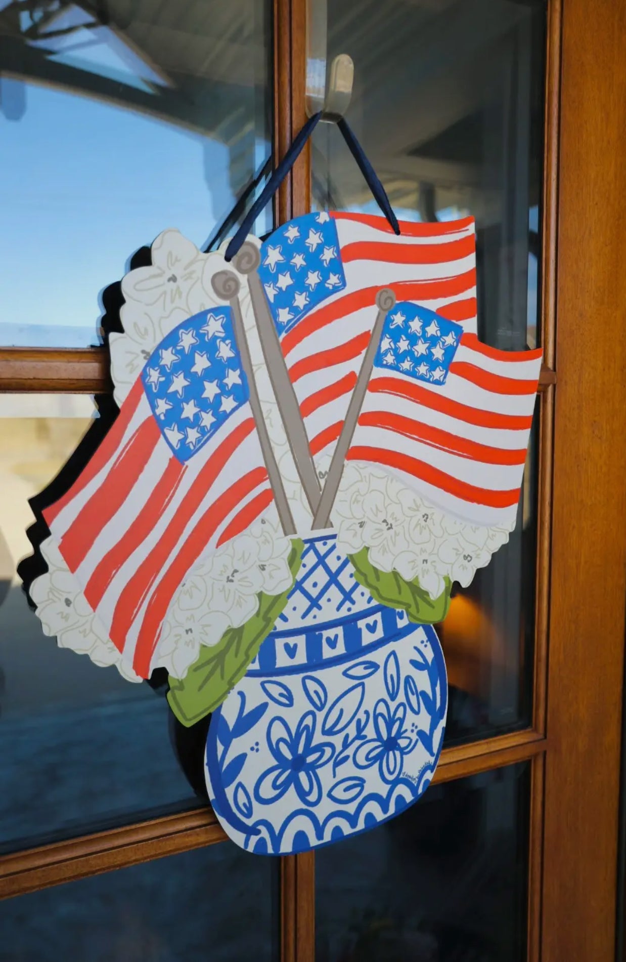 Americana: Chinoiserie America Door Hanger