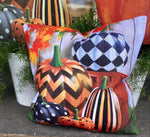 Load image into Gallery viewer, Harlequin, Chevron, Outdoor Halloween White Pillow
