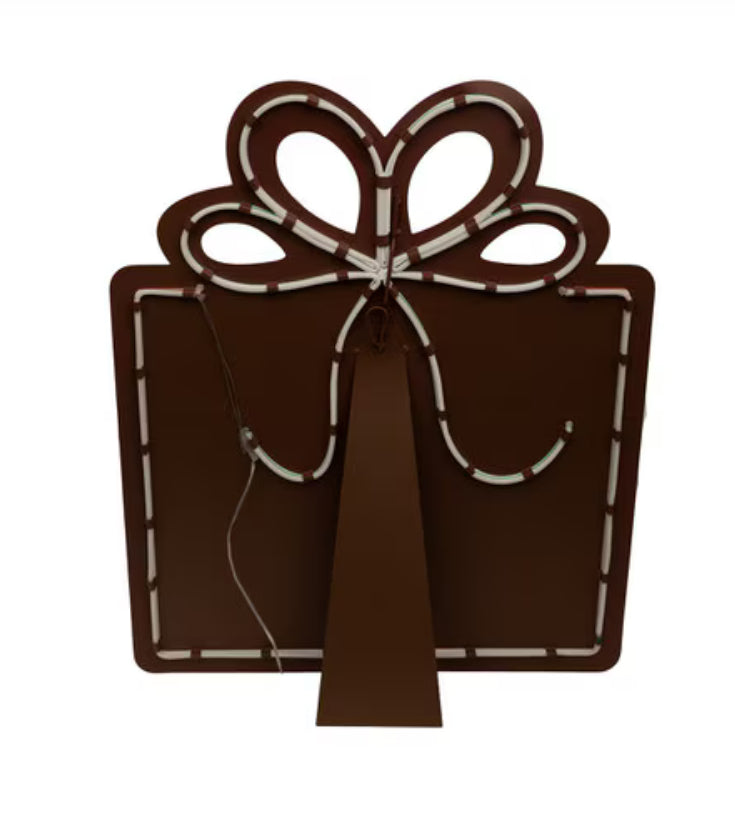 Christmas Neon Package Metal Stake Outdoor or Indoor