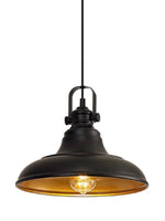 Load image into Gallery viewer, Farmhouse Bowl Style Black Pendant Adjustable Rope
