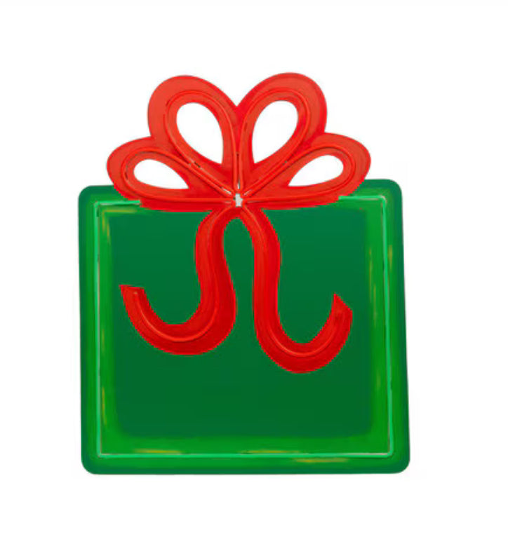 Christmas Neon Package Metal Stake Outdoor or Indoor