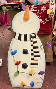 Merry & Bright Tangled Snowman Metal Easel/Stake