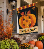 Load image into Gallery viewer, Large Sunflower Folk Art Pumpkin Flag Outdoor Studio M
