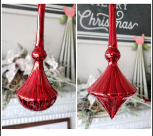 Ruby Red Elegant Set of 2 Ornaments