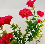 Load image into Gallery viewer, Red Morning Glory Bush Artificial Flowers
