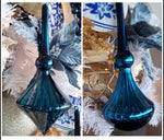 Load image into Gallery viewer, Navy/Blue Glass Elegant Set of 2 Ornaments
