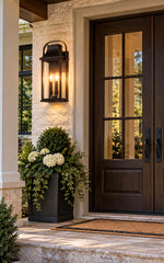 Load image into Gallery viewer, Quorum 741-23-36 Downey 23" 3 Light Lantern - Bronze Outdoor Wall Lantern
