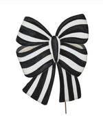 Load image into Gallery viewer, Black and White Stripe Bow Metal Stake
