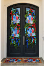 Load image into Gallery viewer, Americana: Whimsy Firecrackers Flowers Coir Door Mat
