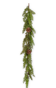 Real Touch Cedar Pine Garland 50” with twigs