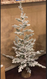 Load image into Gallery viewer, Light Flocked Pine Tree in Burlap Base
