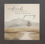 Load image into Gallery viewer, It’s the Friends We Meet Along the Way Art Sign Wood Framed Shimmering Picture 8”x8”
