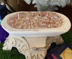 Load image into Gallery viewer, Fire Bowl Pink Glass Soy Candle in White Dough Bowl Happy Memories Scent of Pink Grapefruit
