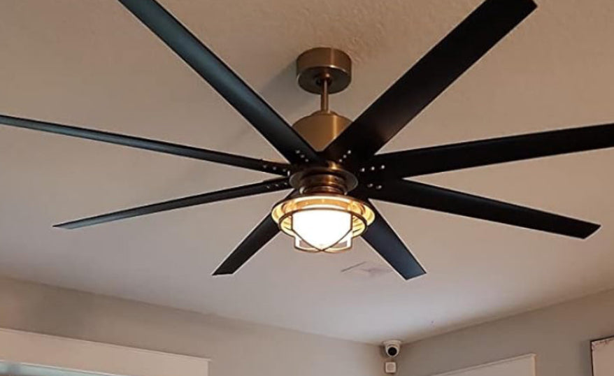 Aged Brass and Black Fleet Ceiling Fan - 72” or 56” DAMP Rated Fan Indoor or Outdoor
