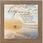 Load image into Gallery viewer, Dogs Are Sanity Happiness Teachers Best Friends Art Sign Wood Framed Shimmering Picture 8”x8”
