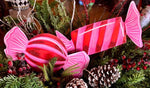 Load image into Gallery viewer, Set of 2 Hot Pink and Red Candy Pieces Metal Outdoor or Indoor Stake
