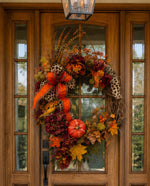 Load image into Gallery viewer, Fall Leopard Chocolate Ribbon Floral Wreath
