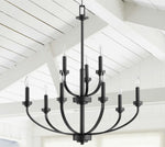 Load image into Gallery viewer, Reyes 9-Light Chandelier - Noir Matte Black Quorum
