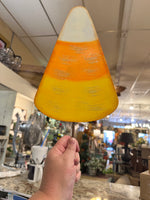 Load image into Gallery viewer, Fall/Halloween: Candy Corn Metal Stake with Galvanized Edge
