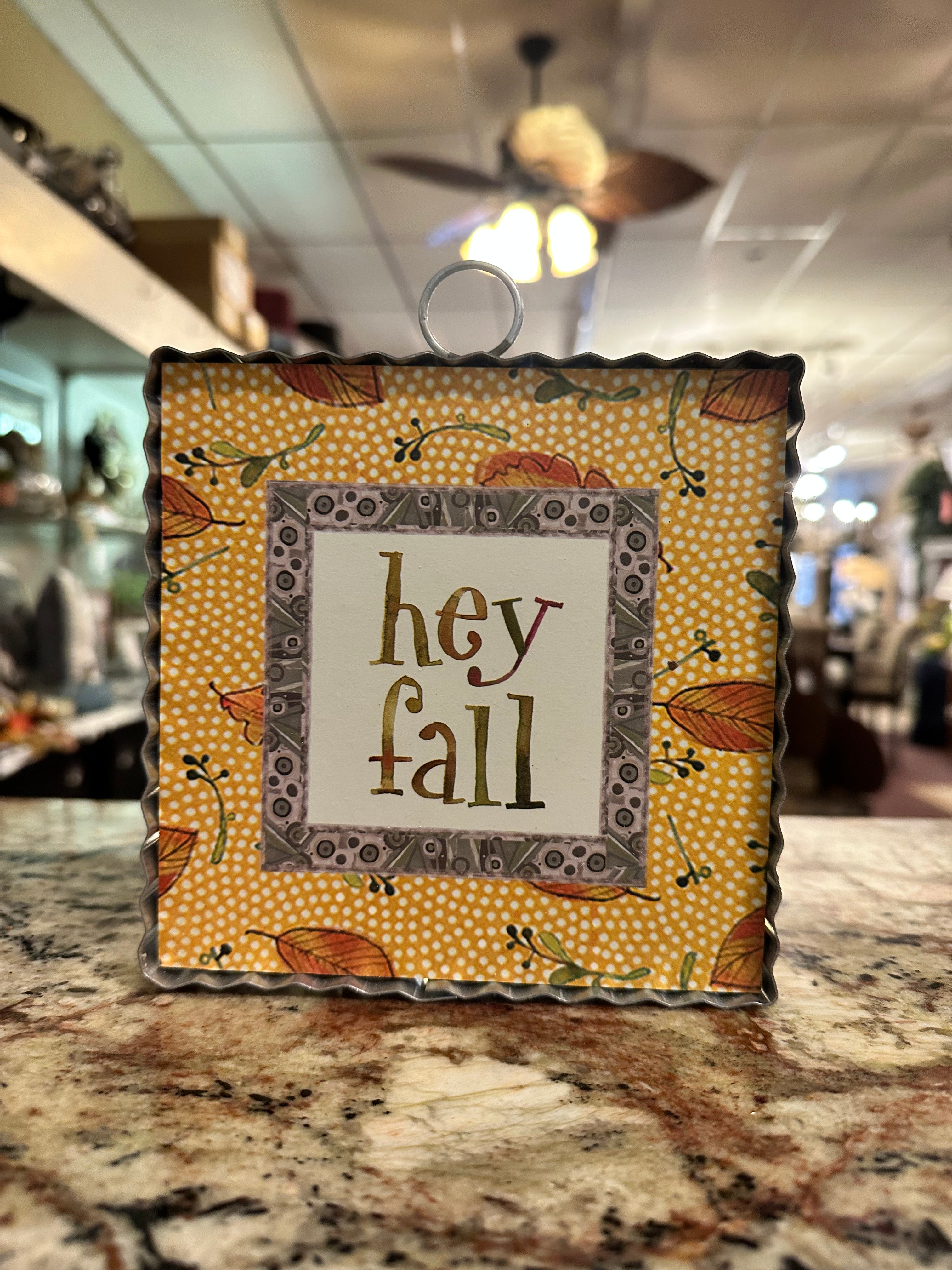 Hey Fall Yellow Leaves Mini Print