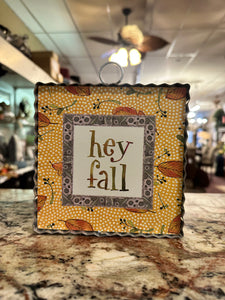 Hey Fall Yellow Leaves Mini Print
