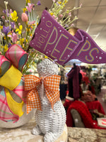 Load image into Gallery viewer, Happy Easter &amp; Hello Peeps Metal Pennant Outdoor Stakes

