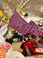 Load image into Gallery viewer, Happy Easter &amp; Hello Peeps Metal Pennant Outdoor Stakes
