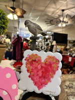 Load image into Gallery viewer, Valentines Day: Red Heart Scalloped Print and White Background
