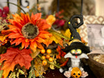 Load image into Gallery viewer, Black Halloween Cat with Witch Hat

