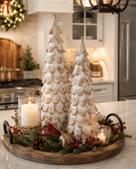 Load image into Gallery viewer, Christmas Wooden Style Trees Set of 2
