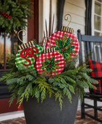 Load image into Gallery viewer, Christmas Check Ornaments Yard Metal Stakes Set of 3
