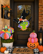 Load image into Gallery viewer, New! Halloween Witch Whimsical Door Hanger
