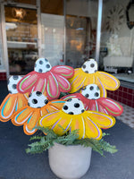 Load image into Gallery viewer, Bright Set of 3 Coneflowers Stakes Flower Outdoor Stakes
