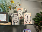 Load image into Gallery viewer, Eek! Stripe Blocks Orange &amp; Black Halloween Shelf Decor
