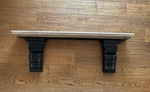 Load image into Gallery viewer, Pine Wooden Large Shelf with Rustic Black Corbels 48”length
