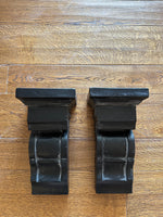 Load image into Gallery viewer, Pine Wooden Large Shelf with Rustic Black Corbels 48”length
