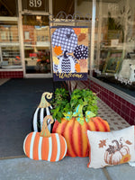 Load image into Gallery viewer, Fall Halloween Pumpkin Chevron, Polka Dot, Check Embroidered Flag with Leaf Patches Outdoor
