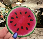 Load image into Gallery viewer, Watermelon Metal Magnet Red, Green, and Black
