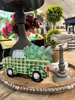 Load image into Gallery viewer, St Patrick’s Day Green Plaid Metal Truck Stake
