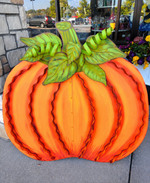 Load image into Gallery viewer, Biggest Large Orange Metal Pumpkin with Easel and Stake 45”
