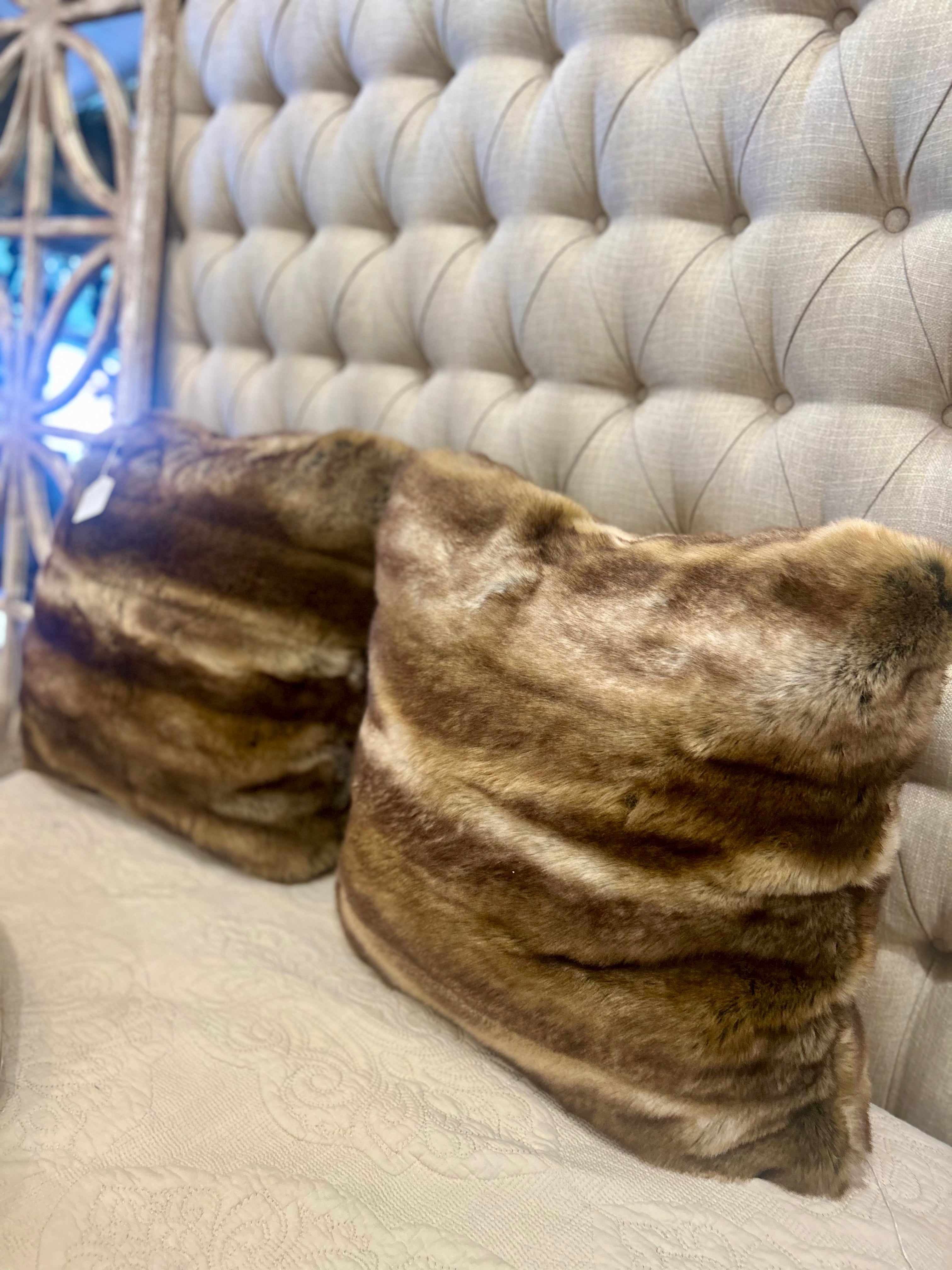 Luxurious Fisher Faux Fur Euro Shams