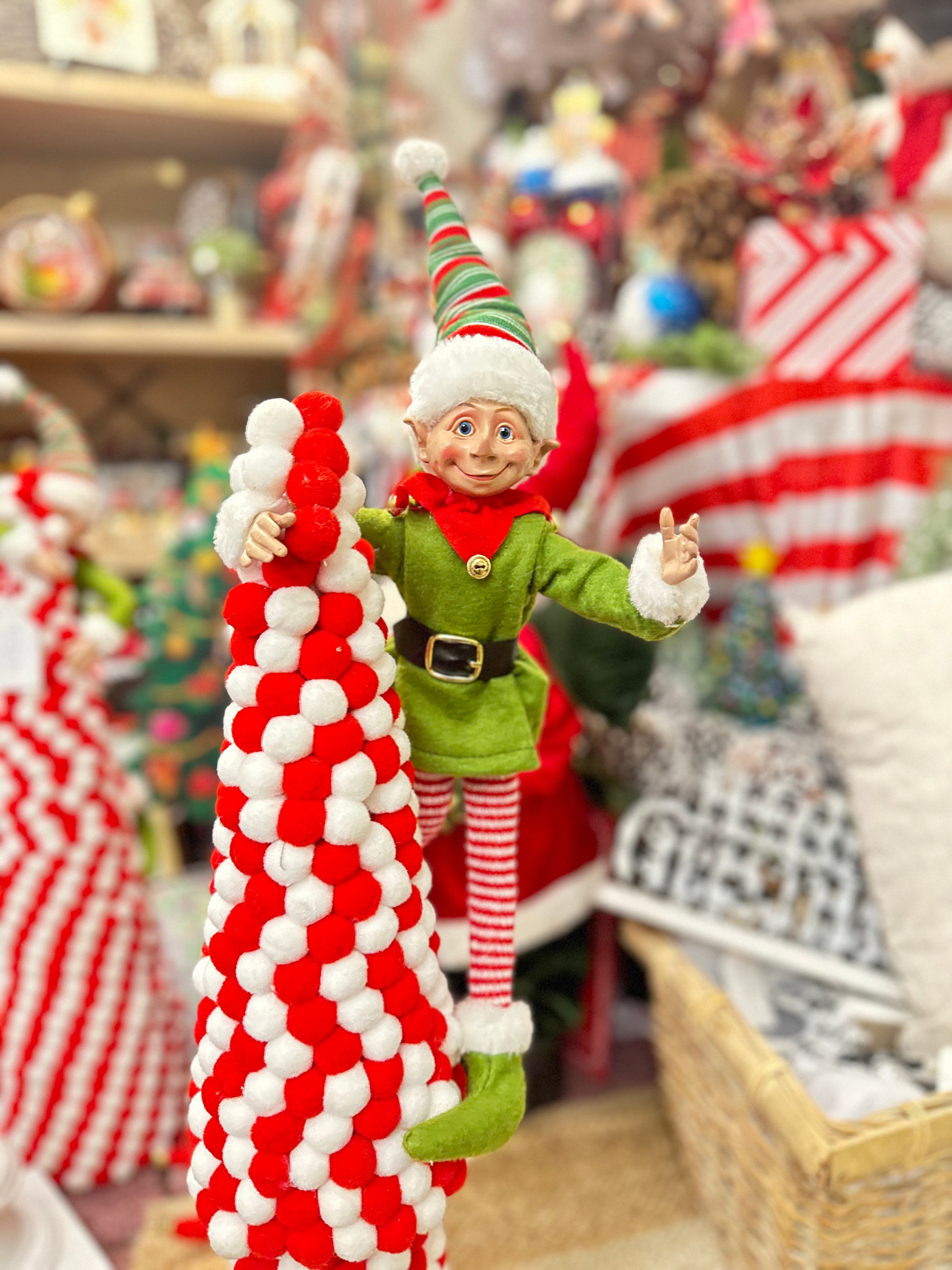 Posable Red, Green, & White Elf 22” with Bells