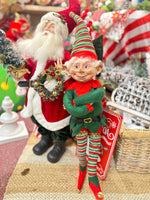 Load image into Gallery viewer, Posable Red, Green, &amp; White Elf 26”with Bells
