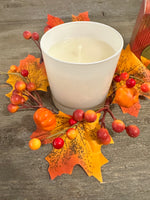 Load image into Gallery viewer, Fall Orange Pumpkin and Fall Leaves Candle Ring
