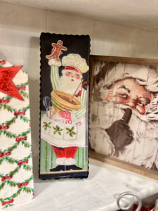 Santa Baker Canvas Picture with Galvanized Frame