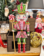 Load image into Gallery viewer, Nutcracker Pink, Green, &amp; Red Metal Stake Outdoor or Indoor
