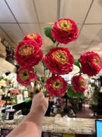Load image into Gallery viewer, Hot Pink &amp; Coral Ruffled Ranunculus Bush
