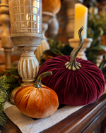Load image into Gallery viewer, Burgundy Velvet 9.5” Plush Fabric Pumpkin
